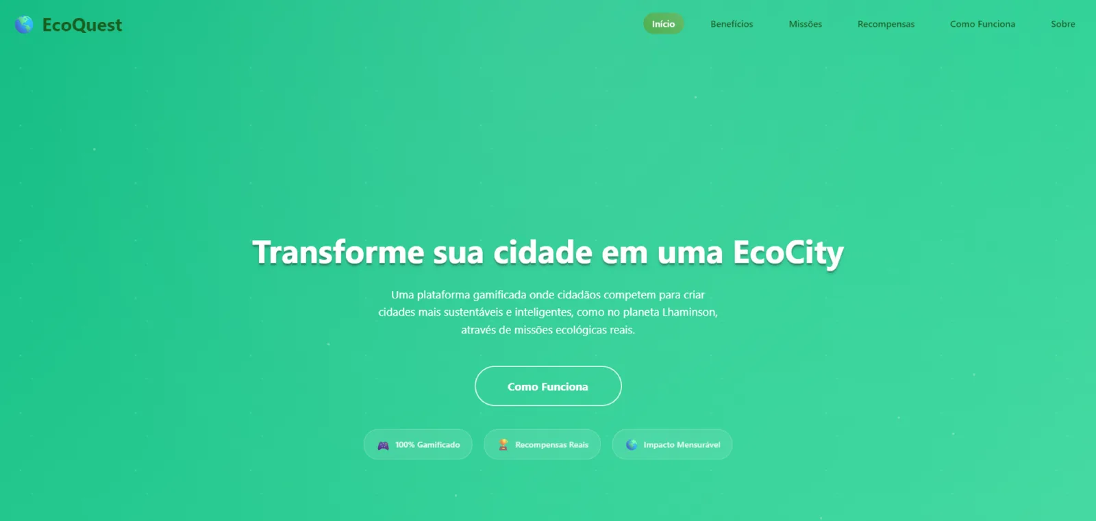 Tela inicial do EcoQuest